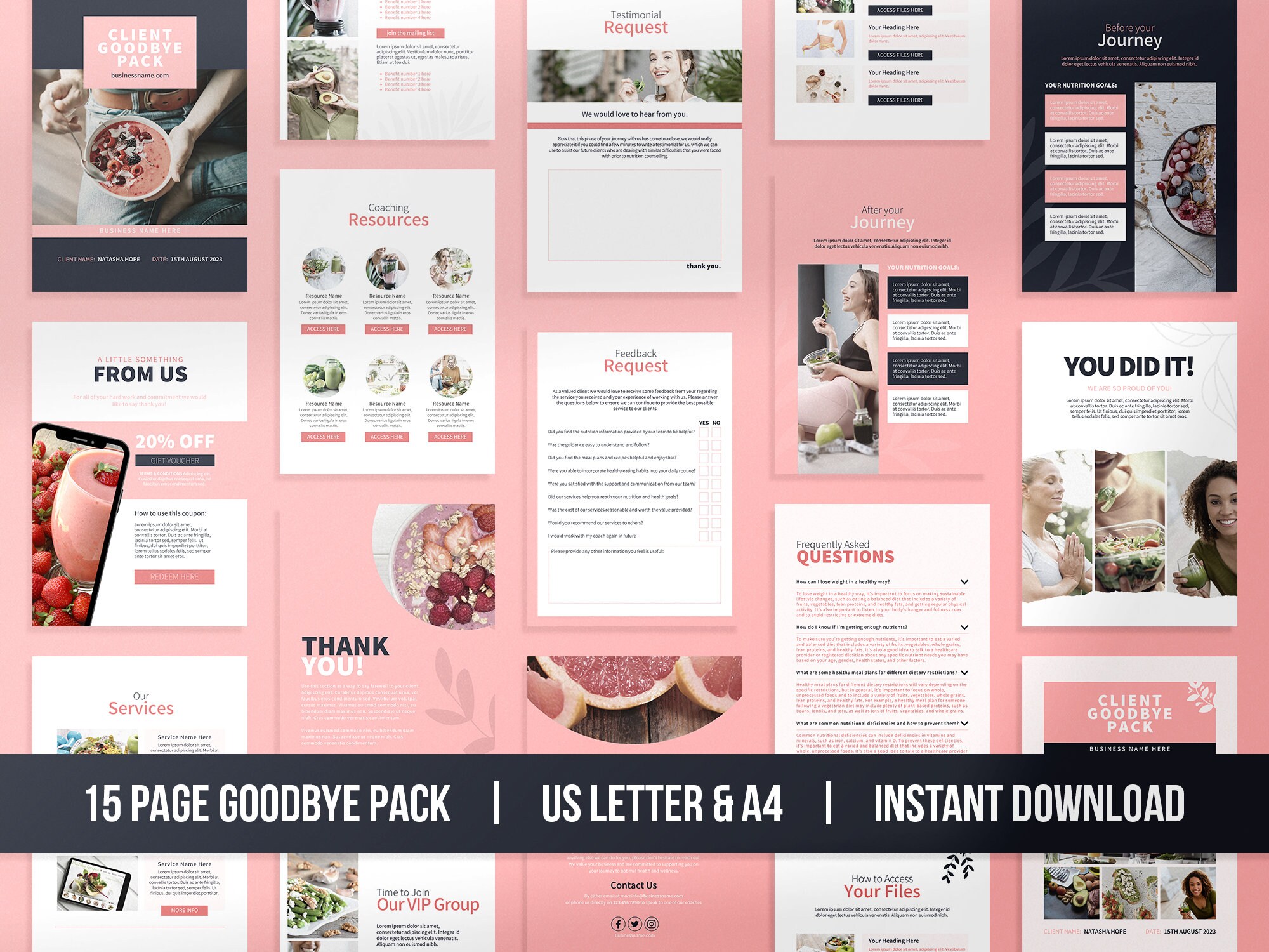 Weight Program Welcome Message Example Nutrition Client Welcome Pack and Client Goodbye Pack Templates ...