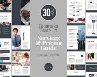 Services and Pricing Guide Template, Minimalist Client Onboarding (Canva Template)