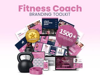 Fitness Coach Canva Toolkit, Personal Trainer Business Bundle, 1500+ Workout Program Client and Social Templates, Done For You Coaching Kit