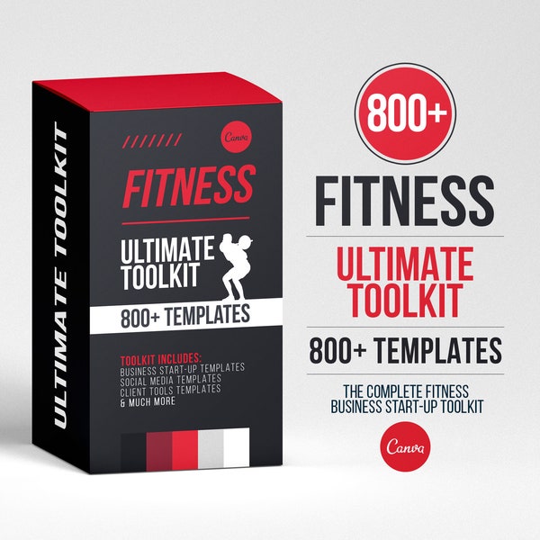 Fitness Ultimatives Toolkit | Personal Trainer Vorlagen | Instagram Vorlagen | Fitness Coach | Canva Template | Fitness Workout Programm