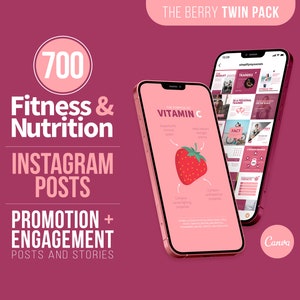 700 Fitness & Nutrition Post Templates | Fitness Templates | Nutrition Templates | Canva Templates | Personal Trainer | Health Coach