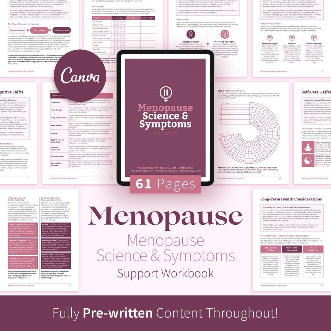 Menopause Science & Symptoms Workbook, Hormone Health Journal, 9 ...