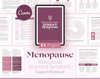 Menopause Science & Symptoms Workbook, Hormone Health Journal (Canva Template)