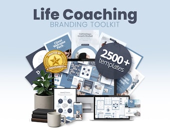 Life Coaching Branding Toolkit, 2500+ Canva Templates, Done For You Coach Business Kit, Client Onboarding, Instagram Posts & Workbooks