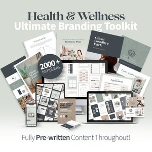 Health and Wellness Branding Toolkit, Wellbeing Canva Templates, Health Coaching, Instagram Post and Feed Templates,  Holistic Life Coach