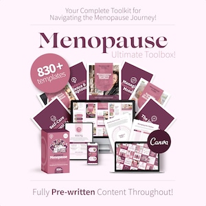 Menopause Coaching Toolbox, Canva Templates, Menopause Worksheets, Client Workbook, Instagram Post Templates, Hormone Health Symptom Tracker