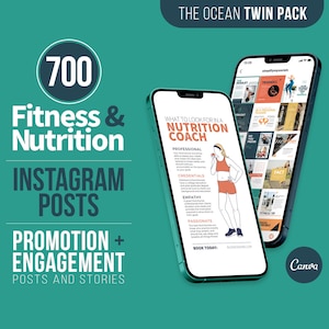 700 Fitness & Nutrition Post Templates | Fitness Templates | Nutrition Templates | Canva Templates | Personal Trainer | Health Coach