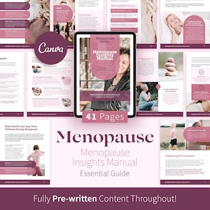 Menopause Einblicke, Canva Vorlage, Hormon Gesundheit eBook, Wellness Coaching Self-Care Vorlagen, Ganzheitliches Wellness & Ernährung Gesundheit