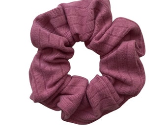 Light Mauve Ribbed Scrunchie, 90s hair accessory, teen girl gift, women's hair tie, gift for teacher, Tween Girl Gift, Curly Hair Accessory