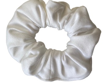 White Scrunchie, 90s hair accessory, teen girl gift, women's hair tie, gift for teacher, VSCO Girl, Tween Girl Gift, Spring Scrunchies