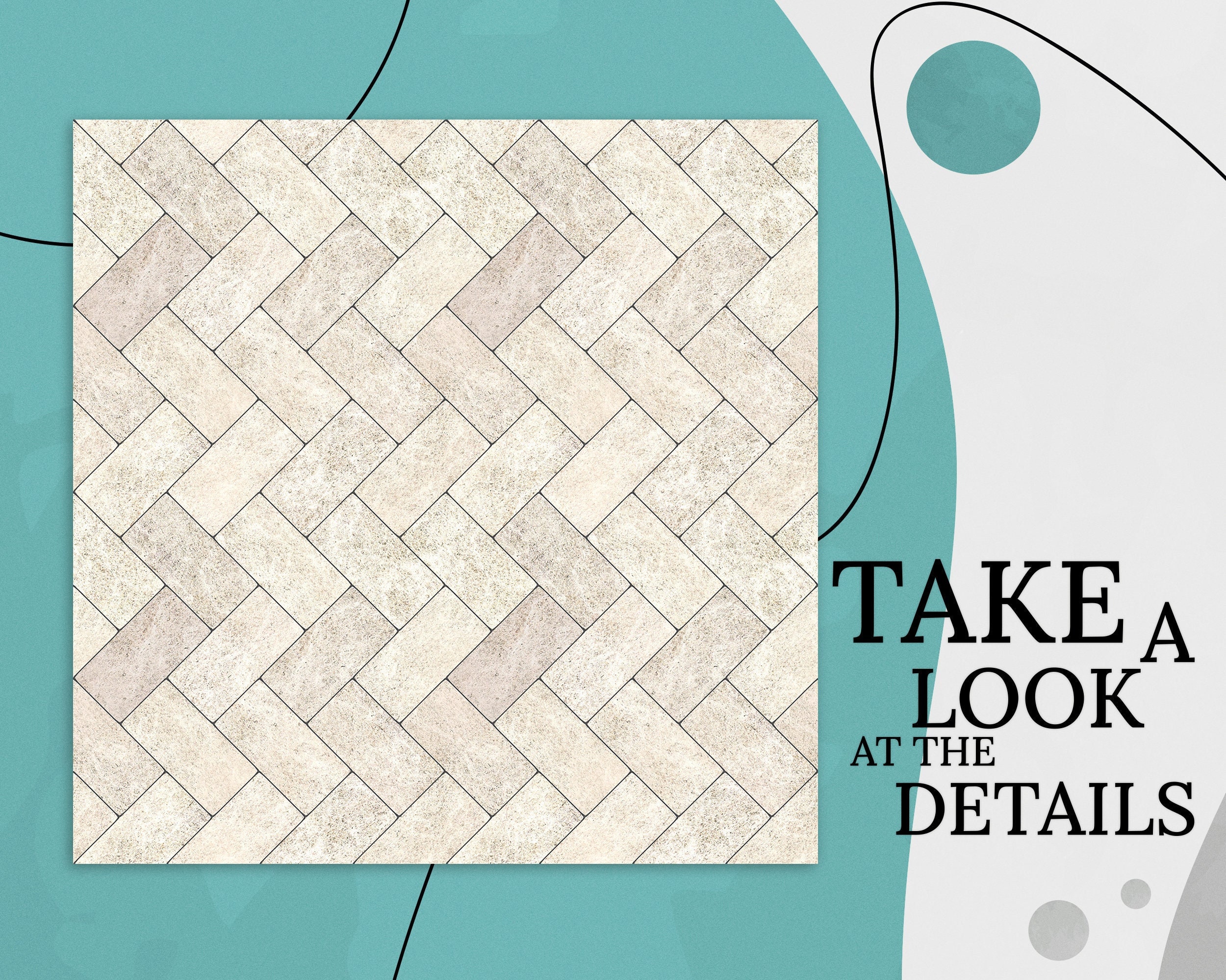 Curated visual reference: Gallery Detail: Porcelain Texture Parquet Herringbone Vinyl Flooring Beige Luxury