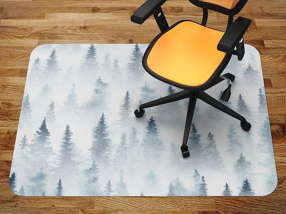 Foggy Forest Chair Pad High Quality Waterproof Mat Wood Floor Vinyl Area Mat Etsy