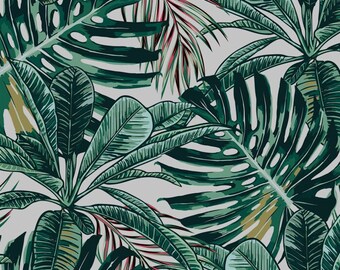 Tropical Palm Leaves, reusable, removable wallpaper - delicate art wall, self adhesive, watercolor wall decor, contemporary wallpaper #133M