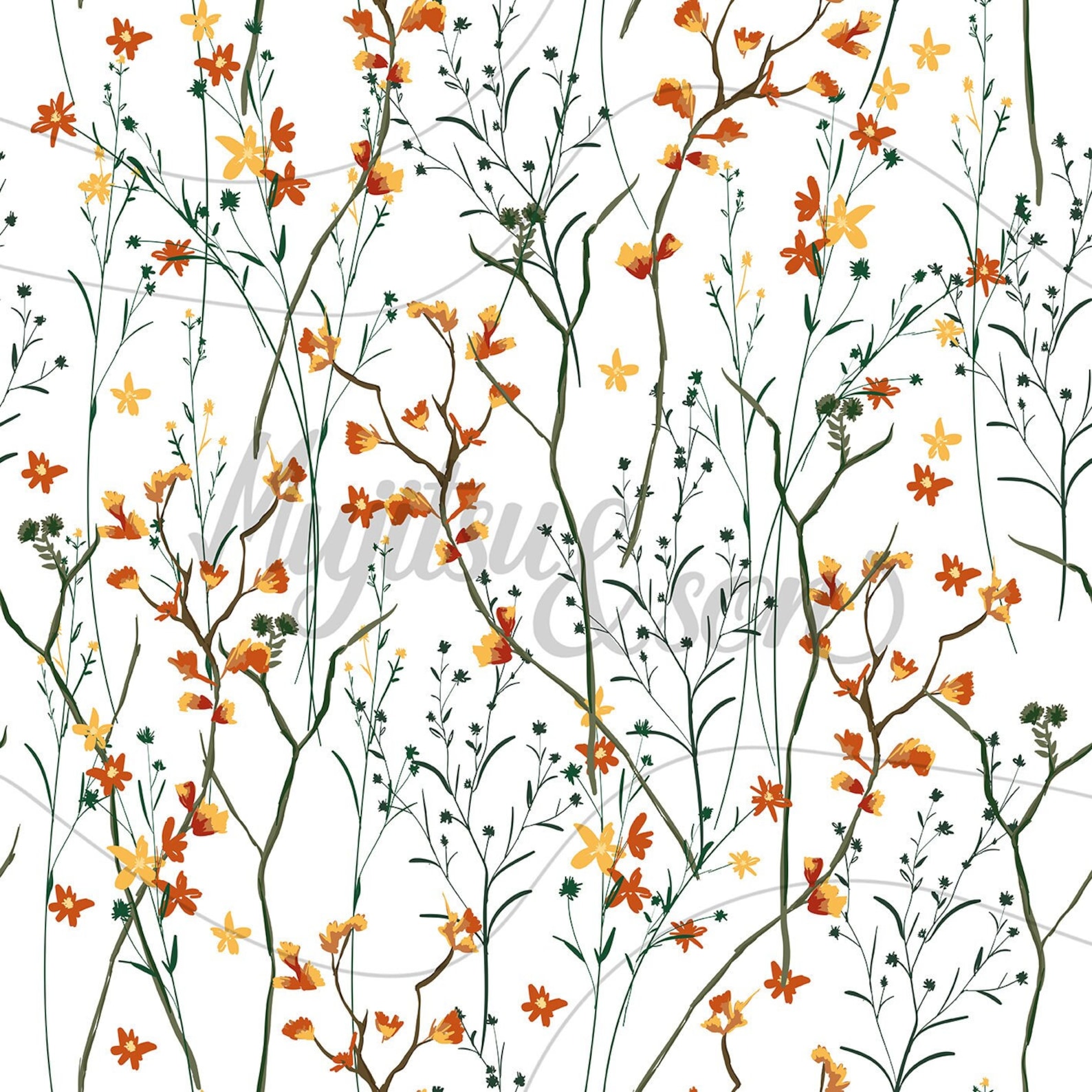 Spring Flowers Coronet Vinyl Flooring, Orange Sheet Vinyl Flooring ...