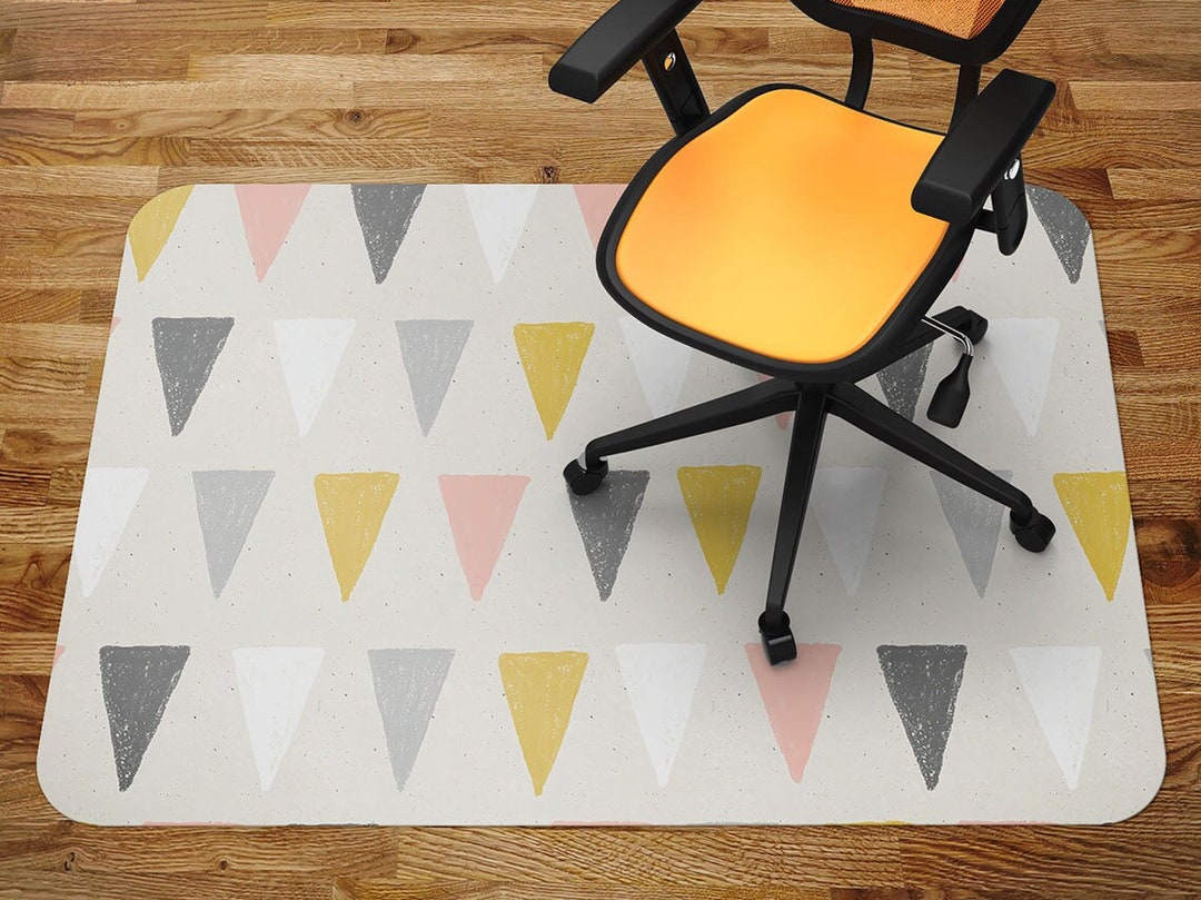 Scandinavian Pattern of Triangles Chair Mat, Glass Chair Mat, Office ...