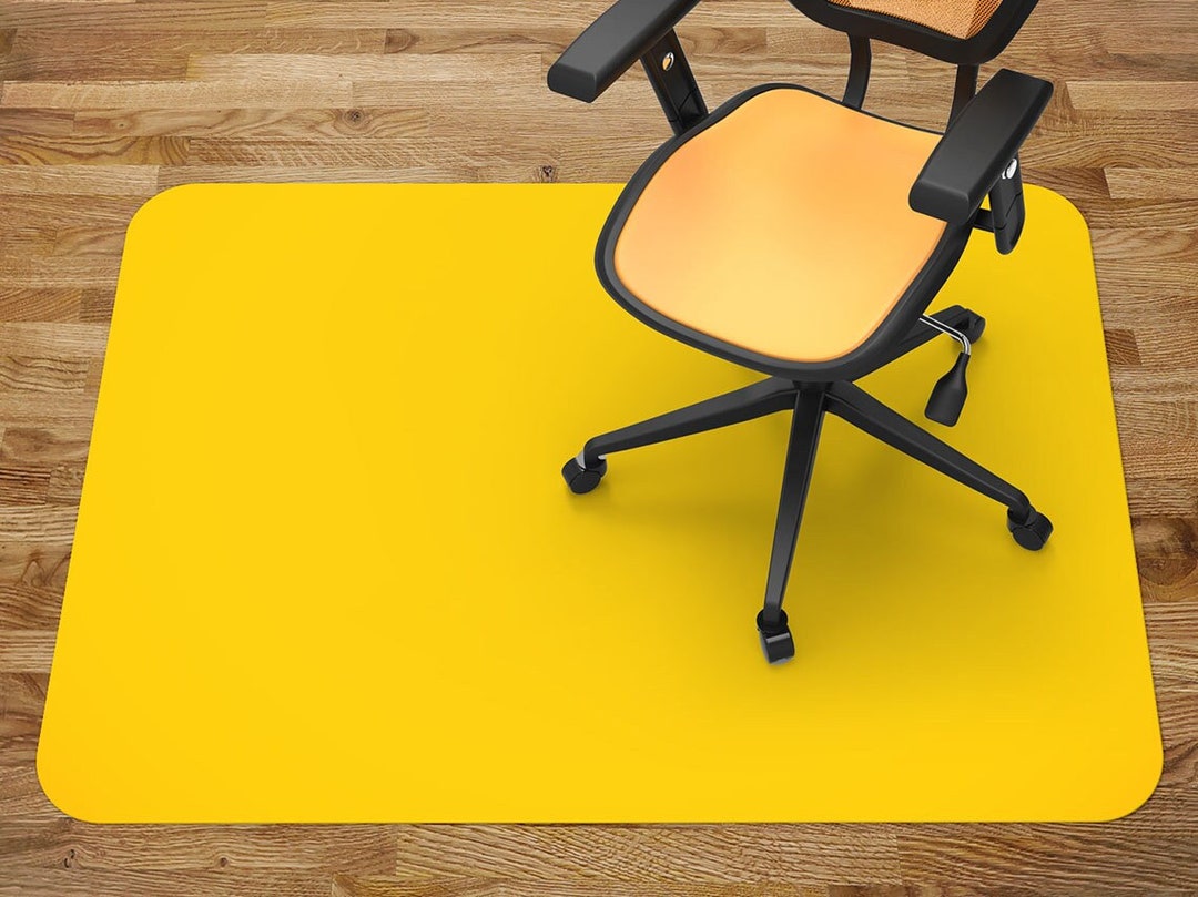Yellow Small Mat Light Yellow Chair Mat Carpet, Vinyl Floor Mat, Floor Protector Mat ...