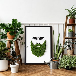 Moss beard, Green, Art with Real Moss, Moss Wall Art, Reindeer Moss, Home Decor