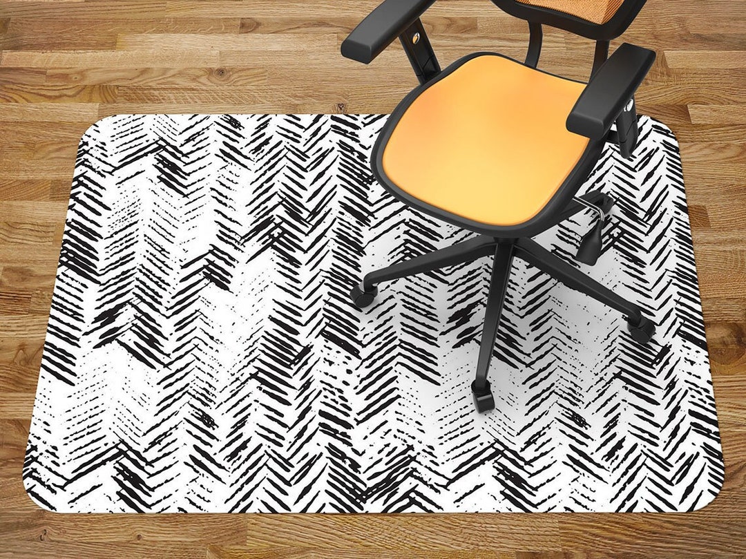 Old Herringbone Chair Mat Vinyl Floor Mat Floor Protector Etsy