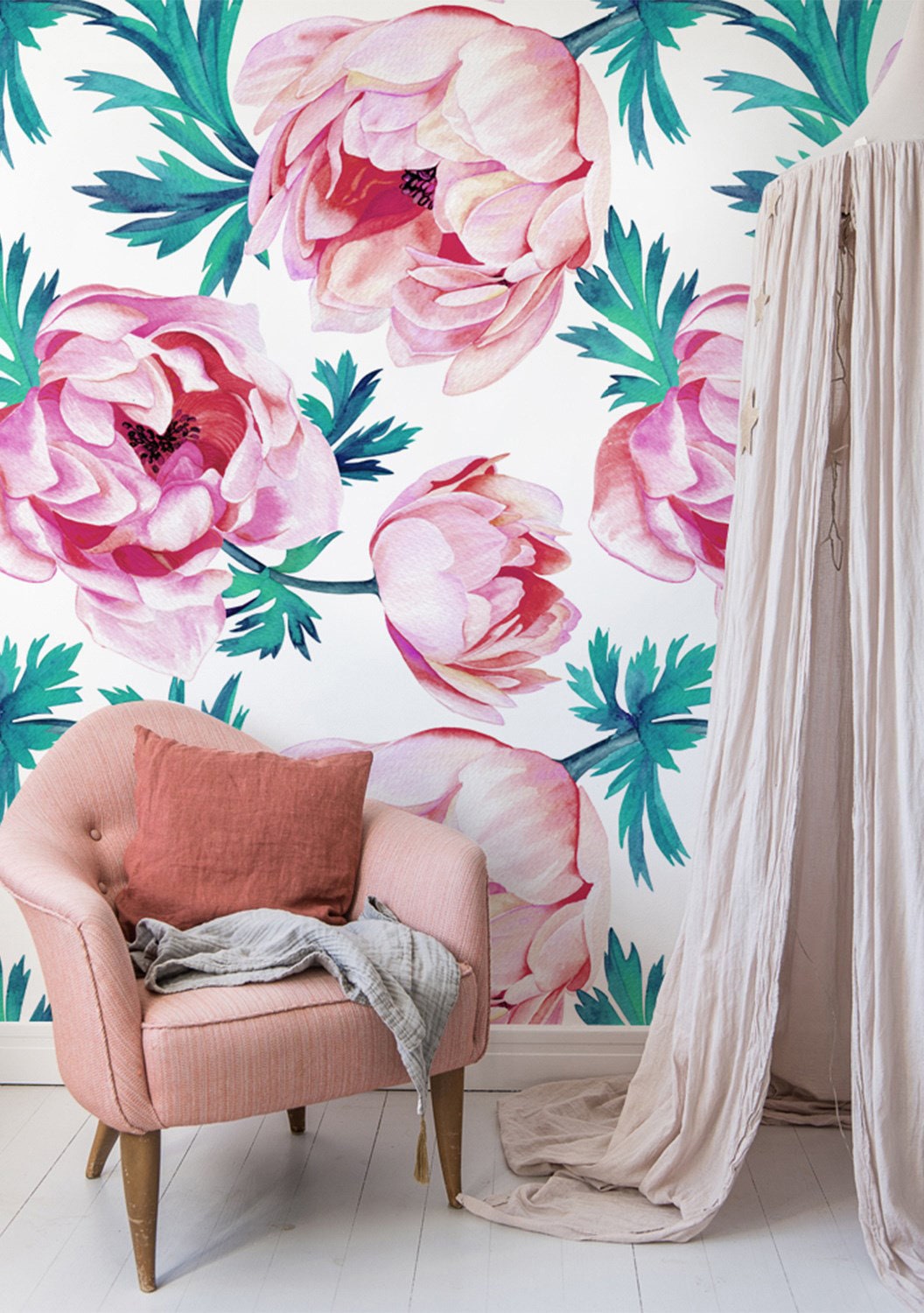 Red Poppy Wallpaper - Poppy Flower Removable Wallpaper, Floral Wall ...