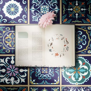 Almada Vinyl Flooring, Navy Blue Nursery Flooring, Orange Retro Floor Cover, Tile Luxury Flooring, Retro Floor Idea