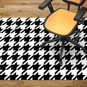 Hounds Tooth Pattern Stuhlmatte Teppich, Stuhlmatte aus Glas, Büro Vinyl Bodenmatte, Bodenschutzmatte, Vinyl Flächenmatte