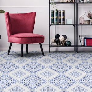 Glaze Azulejos Mosaic Vinyl Flooring, Blue Baby Shower Ideas, White Abstract Decor, Tiles Comfort Flooring, Eco Friendly Floor