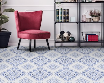 Glaze Azulejos Mosaic Vinyl Flooring, Blue Baby Shower Ideas, White Abstract Decor, Tiles Comfort Flooring, Eco Friendly Floor