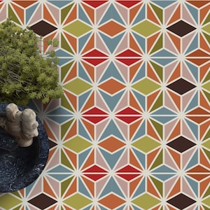 Cindy Vinyl Flooring, Red Floor Protector, Green Floor Covering, Abstract Vivid Colors Inks, Comfort Living Room