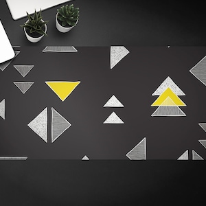 Hand Drawn Triangles Desk Mat, Keyboard Pad, Desktop Blotter, Furniture Protection, Various size, Home Office