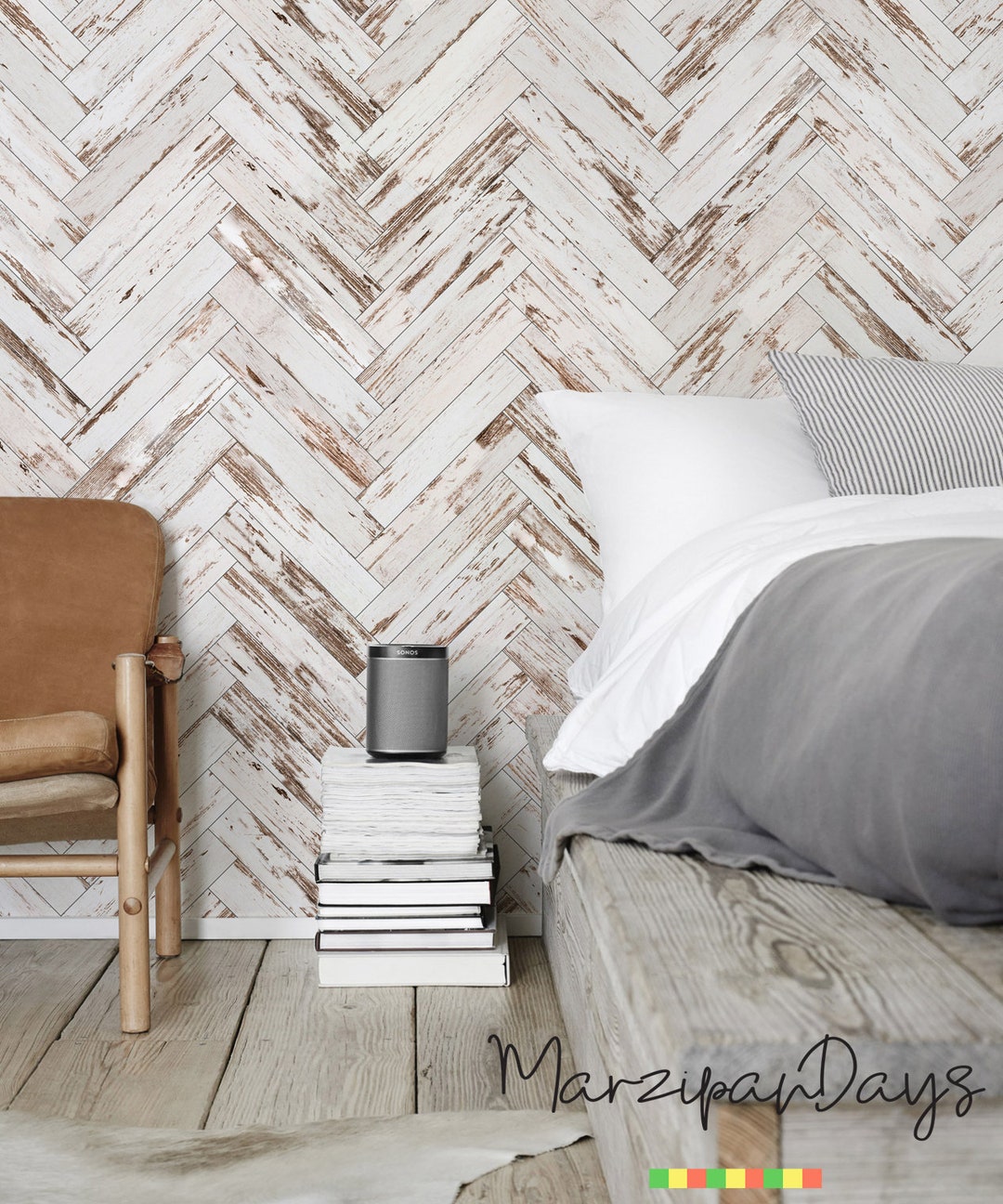 Wooden Chevron Wallpaper Wood Wall Mural, Chevron Pattern, Chevron Wall