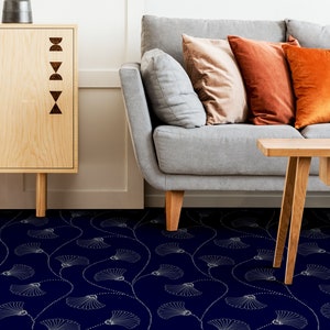 Dandelions Flowers Decor Vinyl Flooring, Blue Linoleum In Roll, Yellow Luxury Flooring, Plants Baby Shower Ideas, High Quality Art Print