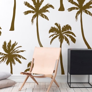 Palm removable wallpaper - Wallpaper roll, Tropical wall decor, Peel and stick wallpapers, Wall mural, Pattern wallpaper, Minimal #62M