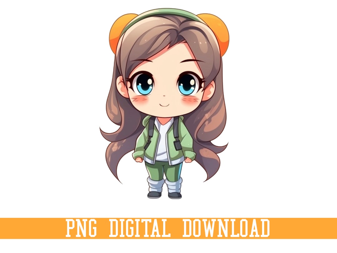 Cute Anime Girl Clipart ,anime Girl Png, Animeinspired Digital Art Collection, Digital PNG File