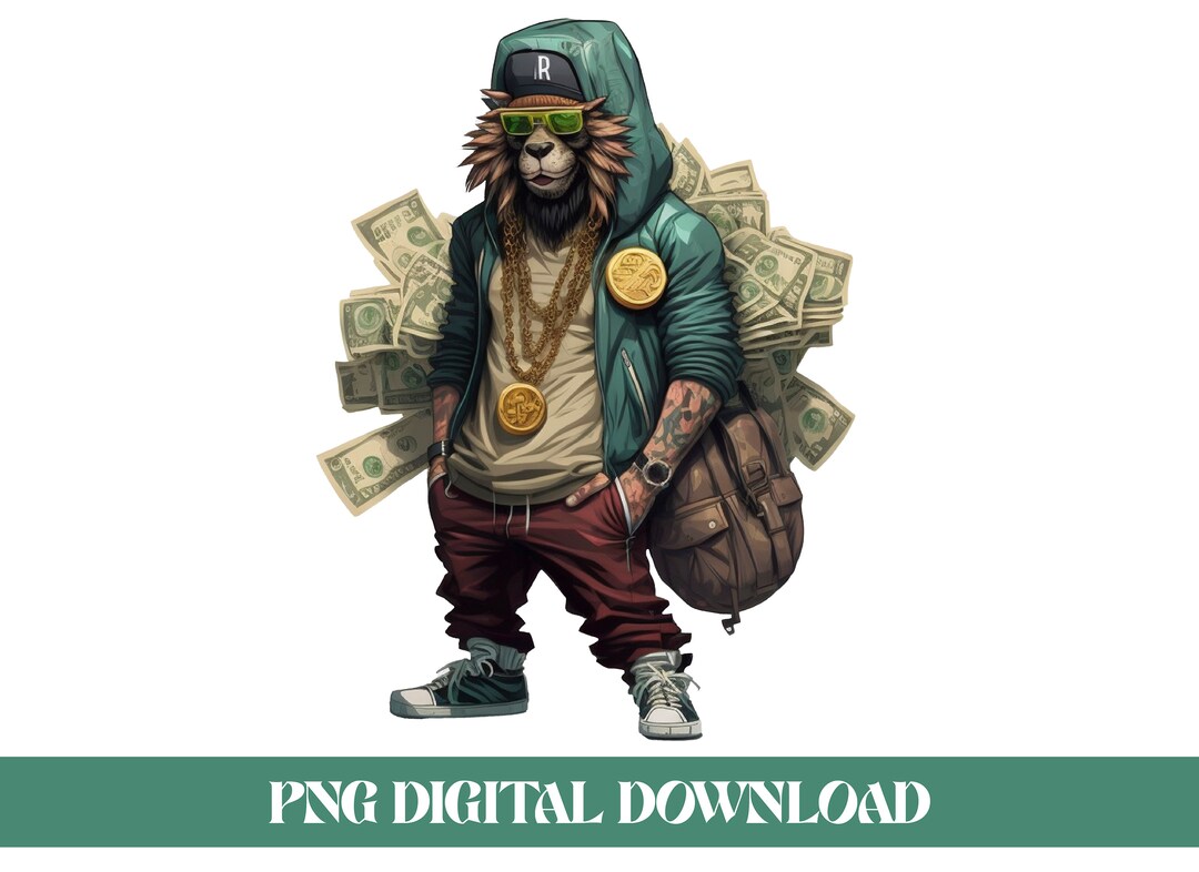 Hustle Hard Cutting Edge Street Style PNG Lion Png Digital Etsy