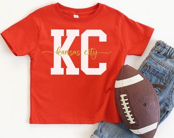 MADE IN KC Kansas City Cute Toddler Tee | Perfect for Game Day! | Super Soft! | Red Black or White Sweatshirt Long & Short Sleeve T-Shirt T