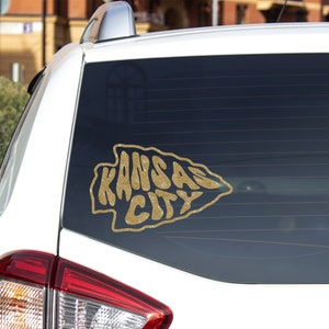 Kansas City Arrowhead Decal for Car, Truck, Water Bottle, Tumbler Sticker KC Football