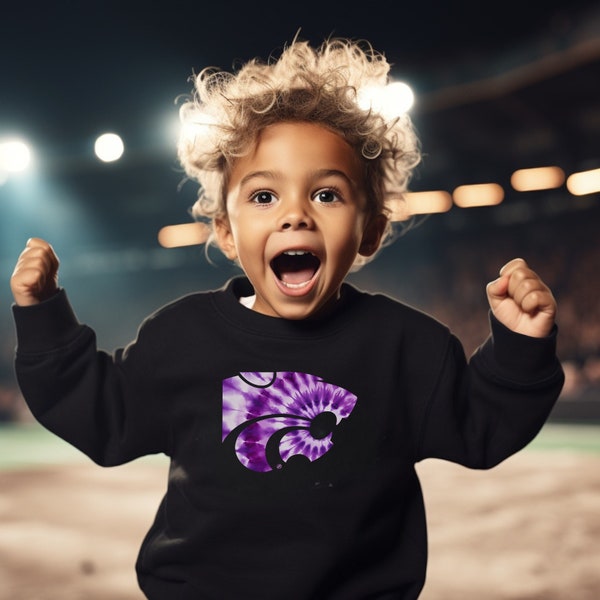 Tie Dye Powercat K-State ® TShirt or Sweatshirt | Soft! | KSU Wildcats | Kansas KState | Adult Baby & Kids Shirt | Tie-Dye Power Cat