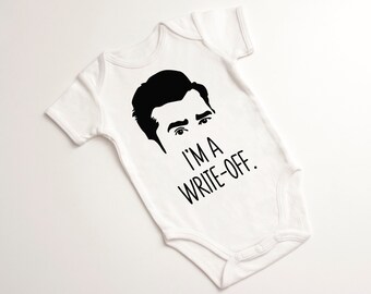 I'm a write off black Gerber ONESIE® brand 0-3 3-6 & 6-9 months baby shower gift schitts creek gift Johnny Rose David Rose tax gift bodysuit