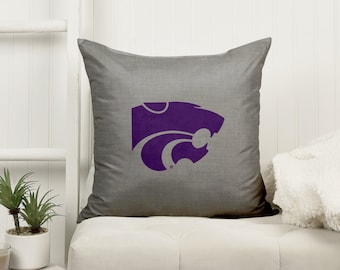 Kansas State Pillow CASE - Perfect for game day! Housewarming Gift - College Dorm Room - First Apartment/House | KSU | Made in KC! Licensed!