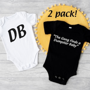 2 Pack The Gang Finds a Dumpster Baby & DB | Always Sunny in Philadelphia | Unisex Gerber ONESIE® | funny twin baby shower gift bodysuit