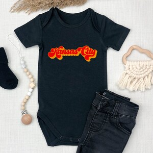 MADE IN KC Kansas City Arrowhead Gerber onesie® brand unisex 0-24 months baby shower gift bodysuit Football