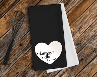 MADE IN KC! Kansas City Heart Kitchen Towel - Perfect for game day! Housewarming Gift - Football at Arrowhead - First Apartment / House