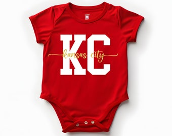 MADE IN KC Modern Kansas City Gerber onesie® brand unisex 0-24 months baby shower gift bodysuit