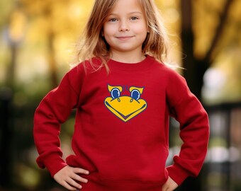 Jayhawk Face | Licensed KU ® | Sweatshirt & Short Long Sleeve T-Shirt | Soft! | the University of Kansas Jayhawks | Kids Youth Toddler Tee
