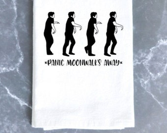 New Girl Panic Moonwalk Away Funny Kitchen Towel housewarming gift New Girl Merch Nick Miller
