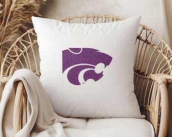 K-State Pillow CASE - Perfect for game day! Housewarming Gift - College Dorm Room - First Apartment/House | Made in Kansas! Licensed! | KSU