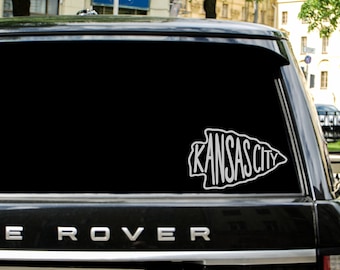 Kansas City Arrowhead Decal for Car, Truck, Water Bottle, Tumbler Sticker KC Football