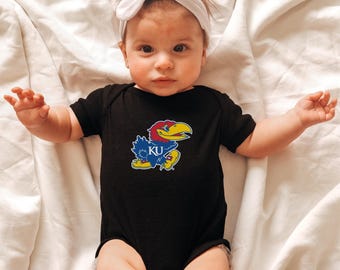 Licensed Jayhawk KU® Gerber ONESIE® Brand | Multiple color options! Soft! | the University of Kansas Jayhawks | Licensed KU | Infant