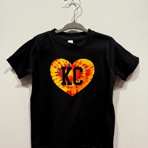 Kids Tie Dye KC Heart Shirt | Black Sweatshirt Long & Short Sleeve T-Shirt | Perfect Game Day Tee | Kansas City T-Shirt | Super Soft! image 5