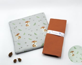 Organic fabric package jersey / 0.5 m jersey fox + 0.25 m cuffs copper / immediately available